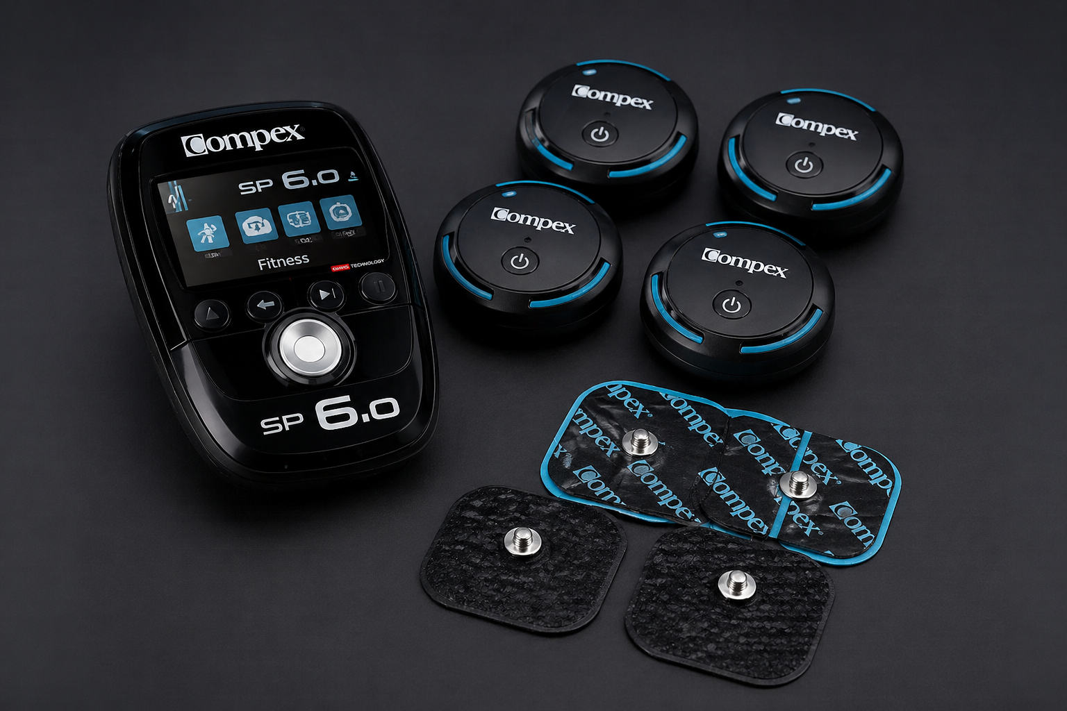 Compex SP 6.0 con módulos inalámbricos y electrodos adhesivos para entrenamiento personal en Moratalaz